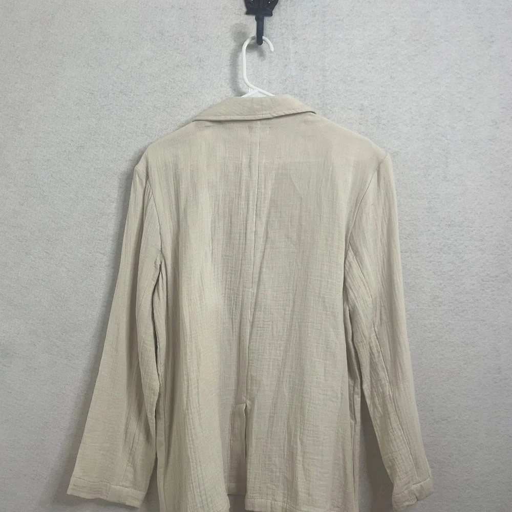 a.n.a A New Approach Cream Lightweight Blazer Jacket L - Picture 3 of 12